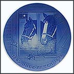 Horses Enjoying Christmas Meal In Stable