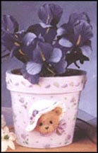 Mini Flower Pot W/silk Flowers  #202983L