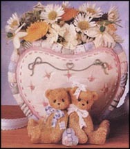 Bear W/bows Heart Vase  #203289