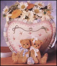 Bear W/bows Heart Vase  #203289