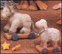 Sheep/Donkey Pull Toys - set of 2  #912867DS