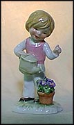 Boy Watering Flowers  #11285-12  Tmk 6 - Goebel