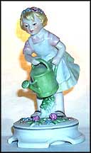 Girl Watering Flowers  #227  Tmk 4 - 3-Line