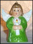 1988 Angel With Candle - Green  Tmk: None