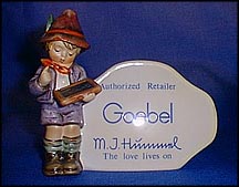 Dealer Plaque (U.S.)  #460  Tmk 6 - Goebel