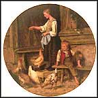 Girl Feeding The Chickens