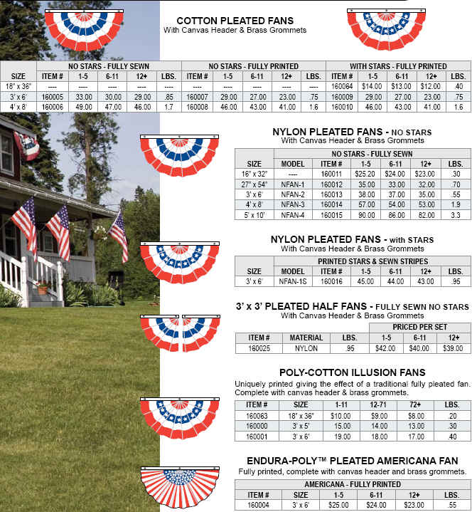 <big>Patriotic Pleated Fans</font></big>
