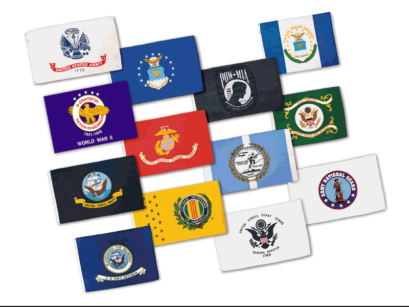 <b>  Military & Civilian Service Flags</b>