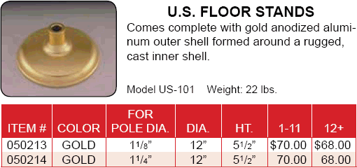 <big>U.S.  Floor Stands</font></big>