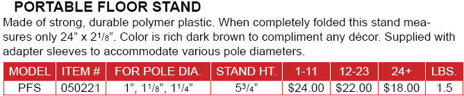 <big>Portable  Floor Stands</font></big>