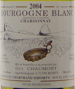 2004 <br>Bourgogne Chardonnay <br>Guy Chaumont<BR><BR><FONT COLOR=RED>Simply Classic!
