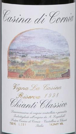 1999<br>Chianti Classico Riserva, <br>Casina Di Cornia <br><br><font color=red>Outstanding! 86 Pts