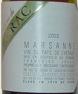 2003 <br>Marsanne <br>Domaine de Clairac