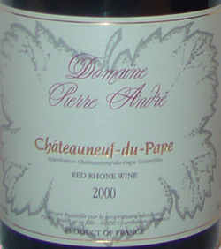 2000 <br>Chateauneuf-du-Pape <br><br>Domaine <br>Pierre Andr�