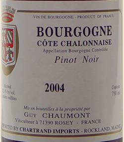 2005 <br>Bourgogne Pinot Noir <br><br>Guy Chaumont