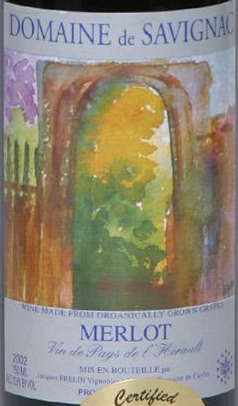 2002 <br>Merlot <br>Domaine de Savignac
