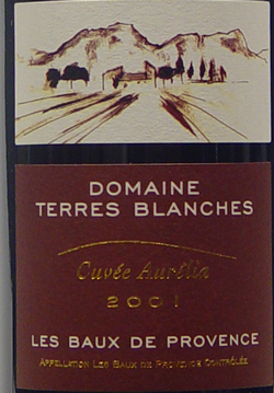 2001 <br>Les Baux de Provence<br>Terres Blanches <br>Cuvée Aurélia