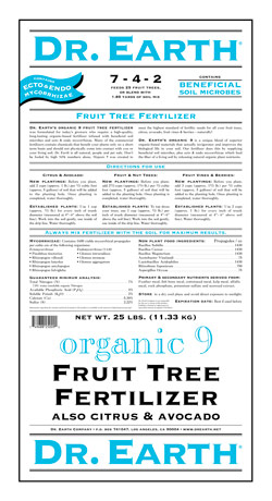 25lb Dr Earth Organic 9 Fruit Tree Fertilizer