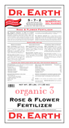 25lb Dr Earth Organic 3 Rose & Flower Fertilizer 5-7-2