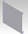 CAGE LABEL PLATE, ELECTRO GALVANNEALED STEEL 24 GA X 5-3/4 X 6.189 WITH TABS AT CORNERS.