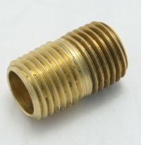 Brass Close Nipple 7/8" Long 1/4" Male Pipe Thread