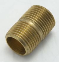 Brass Close Nipple 1" Long 3/8" Male Pipe Thread