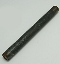 Black Pipe, 1/2" X 8" Long, Black Pipe Threaded Both Ends, 5P662