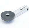 2.5 Inch Radius Limit SW. Arm Wheel is Nylon and 1.5 Dia.  .25 Width.