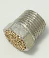 Air, Muffler, 3/8 NPT Thread, 3/4" Overall Length, 11/16" Hex Head Breather Vent Bronze Screen, BV-3