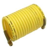 Air Hose, 1/4" ID X 12', Yellow, With 1/4 NPT Swivel Fittings, Nycoil