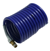Air Hose, 1/4" ID X 12', Blue With 1/4 NPT Swivel Fittings, Nycoil