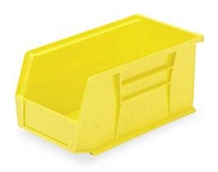AkroBin, Yellow Bin, 8-1/"4 Wide, 10-3/4" Deep, 7" Height.