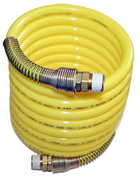 Air Hose, 3/8" ID X 12', Yellow, With 3/8 NPT Swivel Fittings, Nycoil
