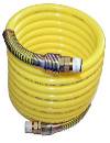 Air Hose, 3/8" ID X 12', Yellow, With 3/8 NPT Swivel Fittings, Nycoil