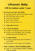 Lifesaver: Baby Wallet Cards - English (Pack of 50) (101003)