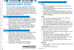 Acute Sexual Assault Guidelines Pocket Tool: Prepubertal and Adolescent - Custom