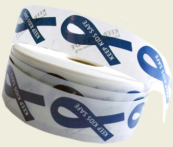 Blue Ribbon "Keep Kids Safe" Stickers (1000/roll)