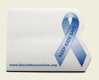 Blue Ribbon "Keep Kids Safe" Post-It Notepads (10 pack)