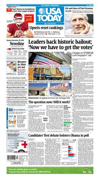 09/29/2008 Issue of USA TODAY