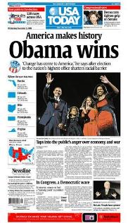 Commemorative front page 12"x18" reprint: Obama wins