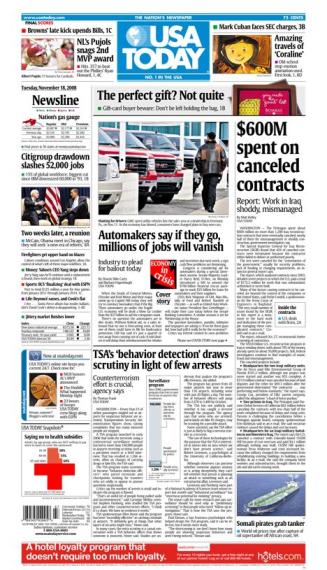 11/18/2008 Issue of USA TODAY