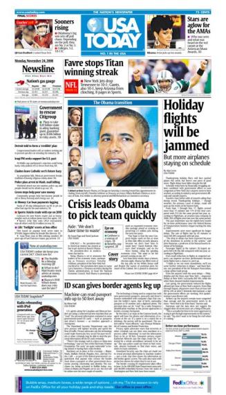 11/24/2008 Issue of USA TODAY