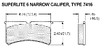 7416 - Superlite4 Bridge Bolt pad axle set - Wilwood 