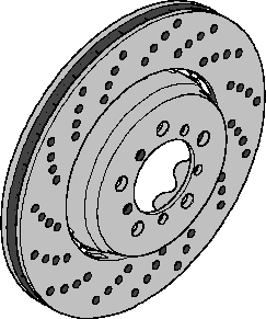 E46 M3 and MZ4 REAR Euro Cross-Drilled Brake Rotors (L&R Pair), BMW p/n 34 21 2 282 303 and 304