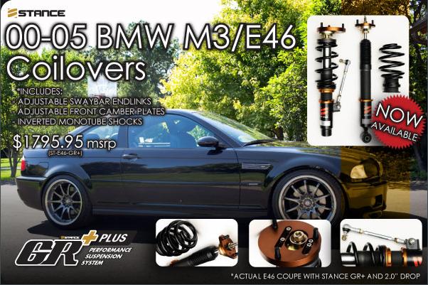 STANCE - E46 M3, GR+ Coilover Suspension