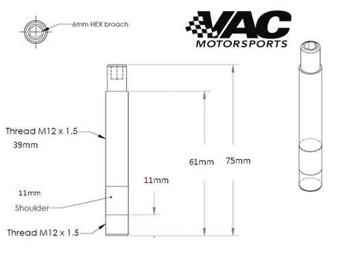 VAC - High Performance Wheel Studs, 60mm, 75mm, 90mm